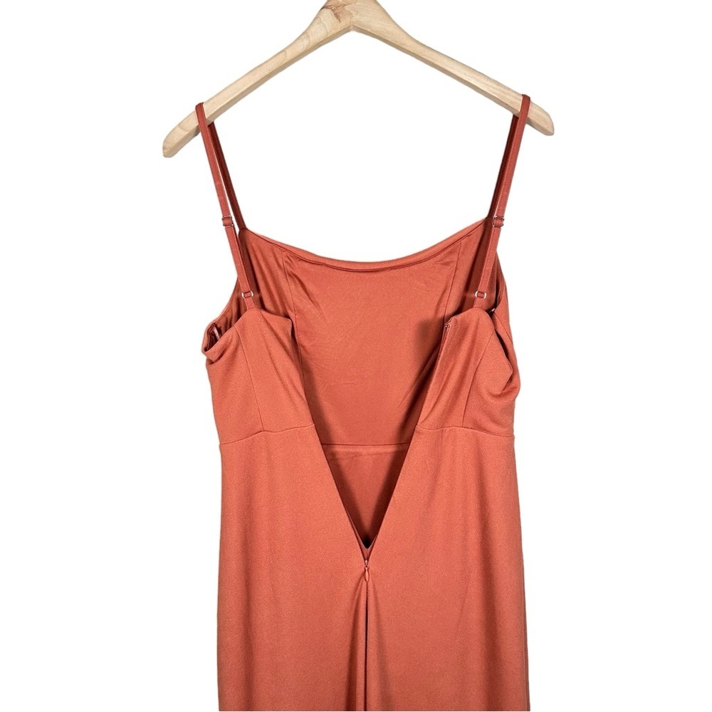 BIRDY GREY Ash Side Slit Crepe Maxi Bridesmaid Dress in terracotta - Picture 11 of 16